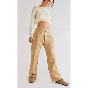 Free People Tan Wide-Leg Trousers